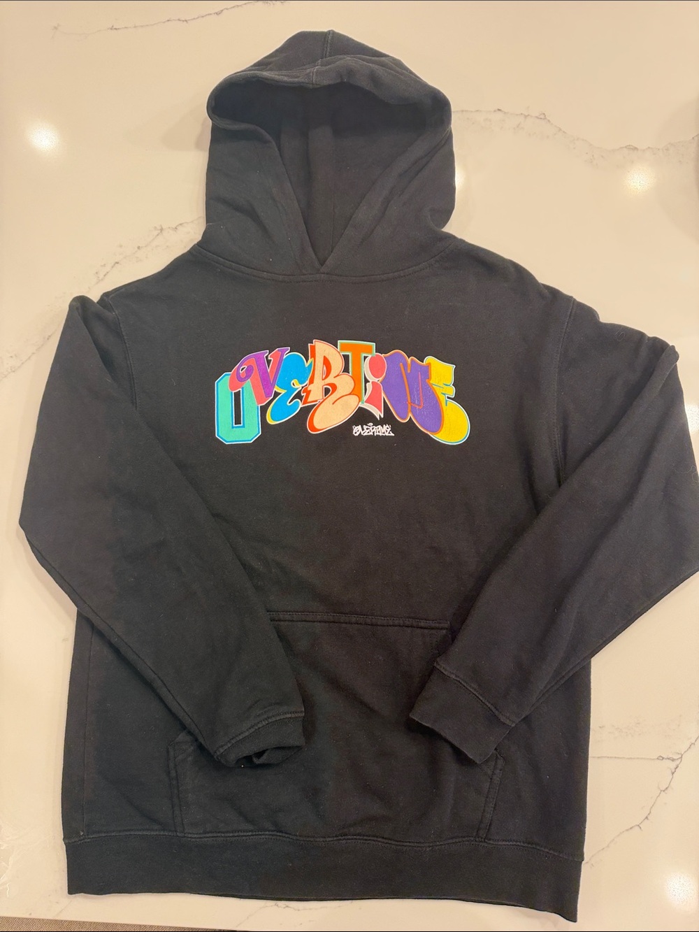 Kids Black Hoodie with Colorful Bubble Graphic